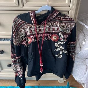 Zara Beaded Hoodie Black M